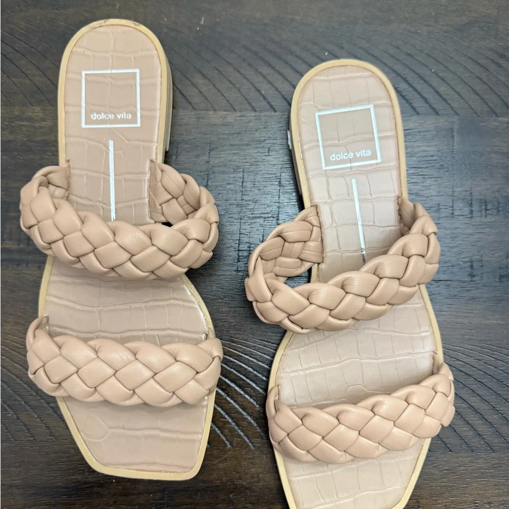 Dolce Vita Braided Double-Strap Slide Sandals in Nude - Picture 4 of 4